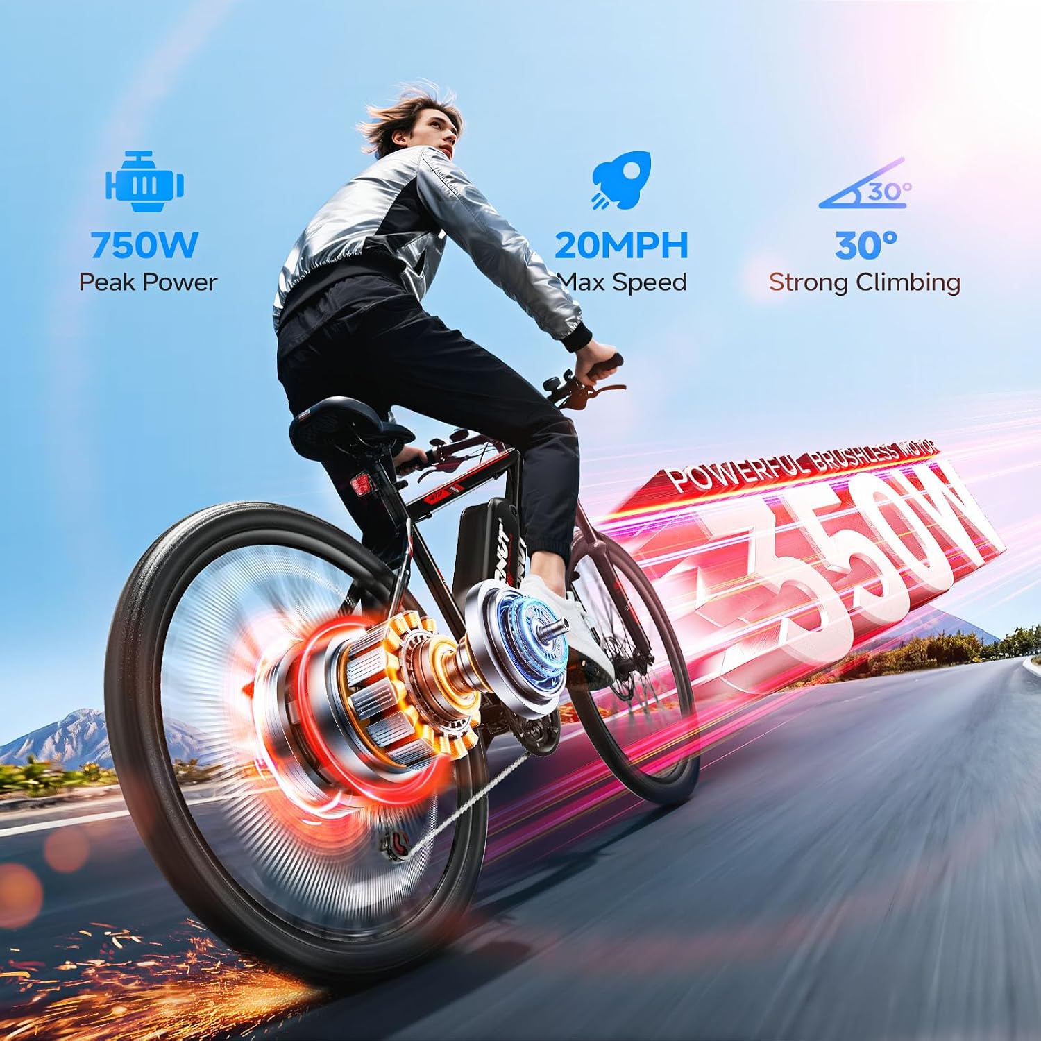 QNUT Electric Bike for Adults with Peak 1000W Motor 26' Victor Mountain Lightweight Ebike, 10.4Ah/7.8Ah Removable Battery Up to 40-60 Miles, 22MPH E Bike Commuter E-MTB for Teens, UL 2849 Certified