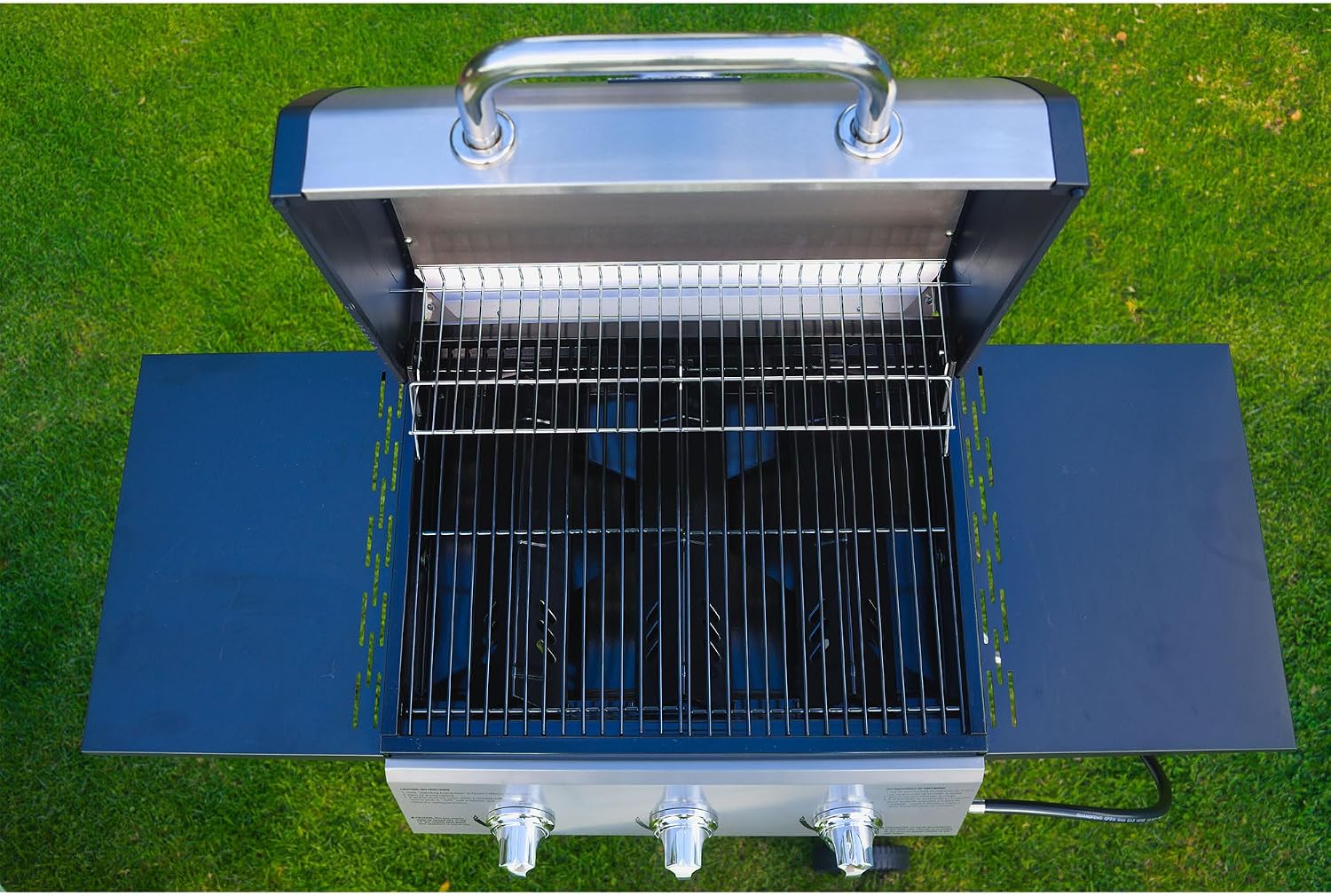 Grill Boss 3 Burner Propane Gas Grill, Portable BBQ w/Lid, Wheels & Side Shelves, Black - Grilling Accessories and Equipment for Camping, Tailgating, Outdoor Barbecue and Cooking