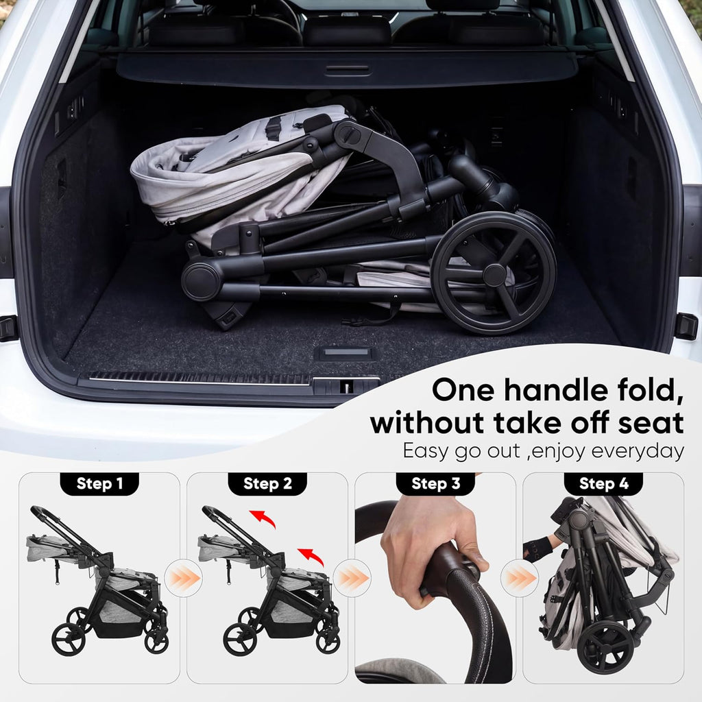 Double Stroller for Twins Infants and Toddlers, Foldable Tandem, Convertible Twin to Single Stroller, Compact Light Weight， Ages 0-3 Years (B0G1Y96QXZ)