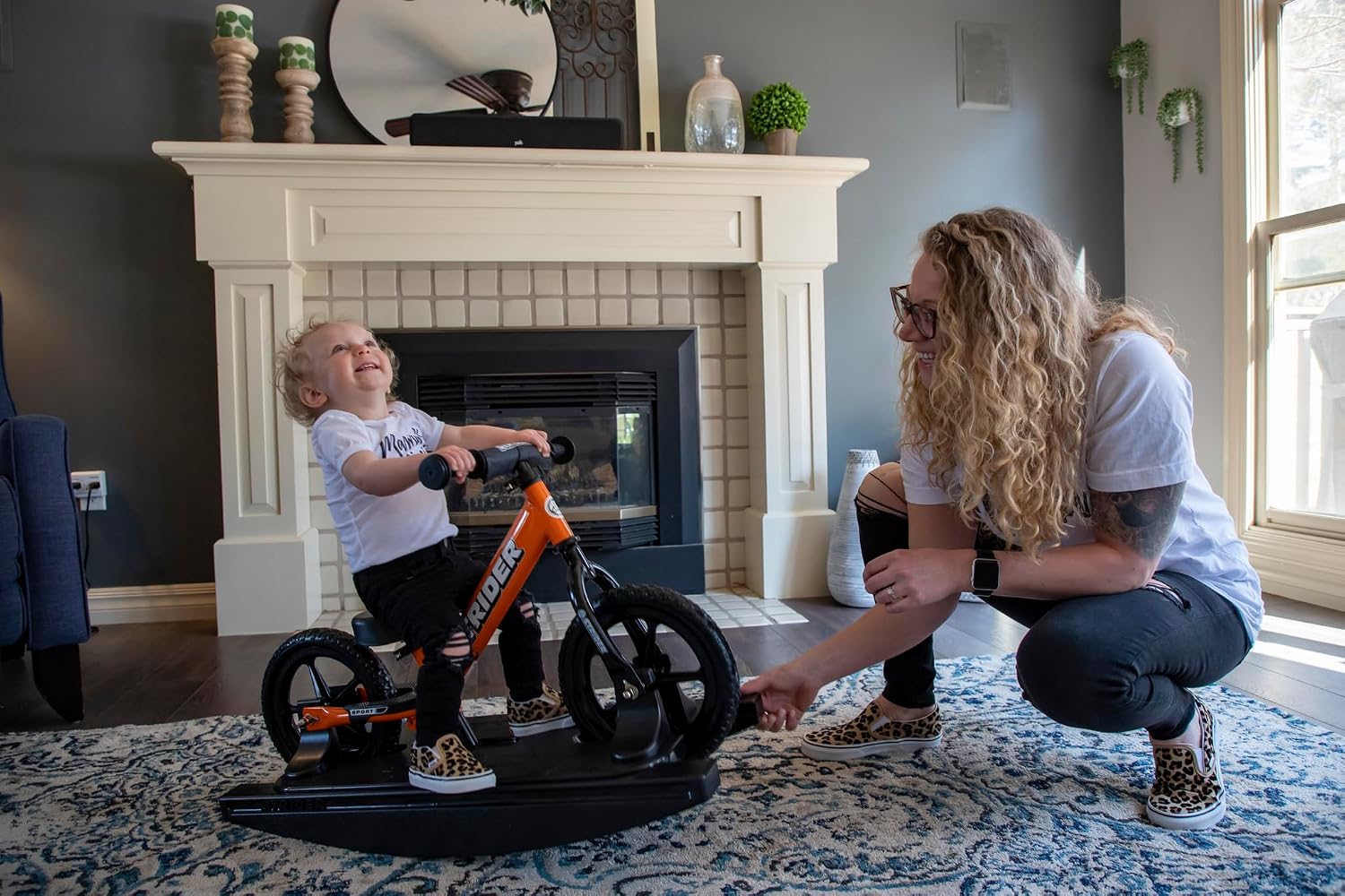 Strider Sport 2-in-1 Rocking Bike - Helps Teach Baby How to Ride a Balance Bicycle - for Kids 6 Months to 4 Years - Easy Assembly & Adjustments