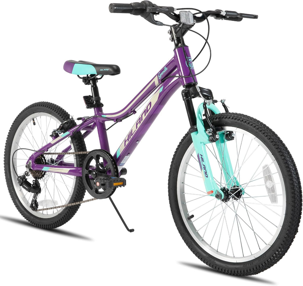HILAND 20 Inch 26 Inch Mountain Bike for Women Girl, Lock-Out Suspension Fork, Aluminum Frame, Adult Ladies Mens MTB Bicycle
