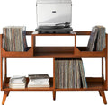 Crosley Furniture Asheville Mid-Century Modern Media Console Record Player Stand, Storage for Vinyl Records, Large, Walnut