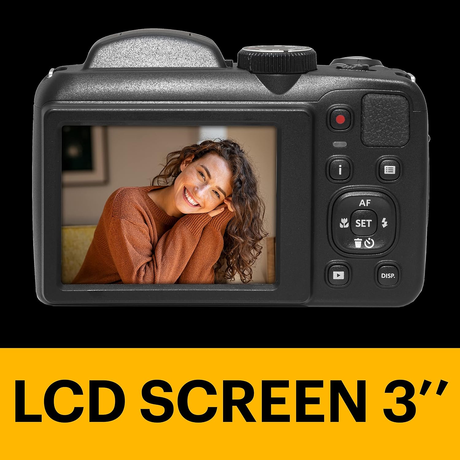 Kodak PIXPRO AZ255-BK 16MP Digital Camera 25X Optical Zoom 24mm Wide Angle Lens Optical Image Stabilization 1080P Full HD Video 3' LCD Vlogging Camera (Black)