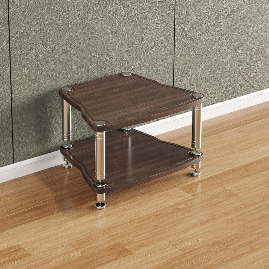 Modern AV Cabinet Audio Rack, 65x55 Media Storage Stand, Dark Walnut Audio Video Tower, Stereo Cabinet for Media Equipment, Stylish AV Media Stand with Ample Storage