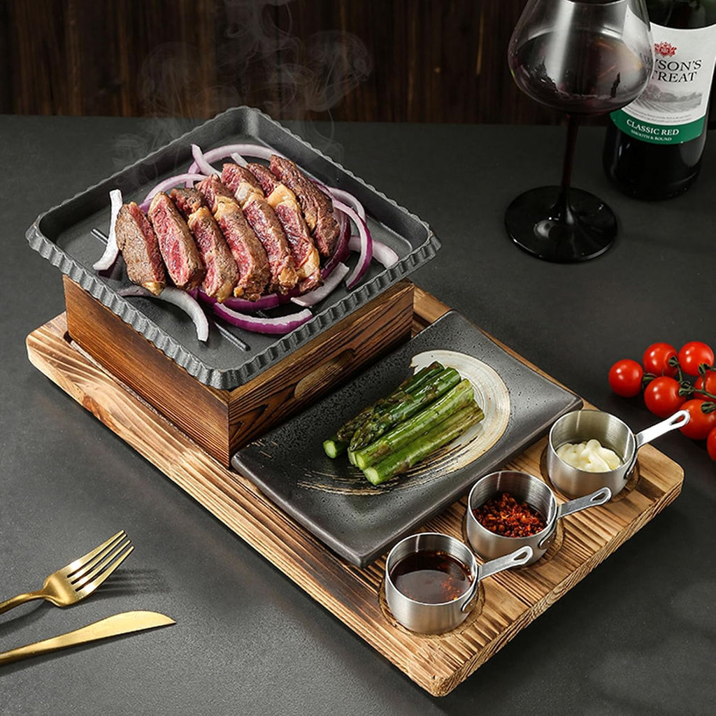 Portable BBQ Grill Korean Japanese Tabletop Barbecue Grill Charcoal BBQ Oven Alcohol Stove for Indoor Dining Table, Camping,B