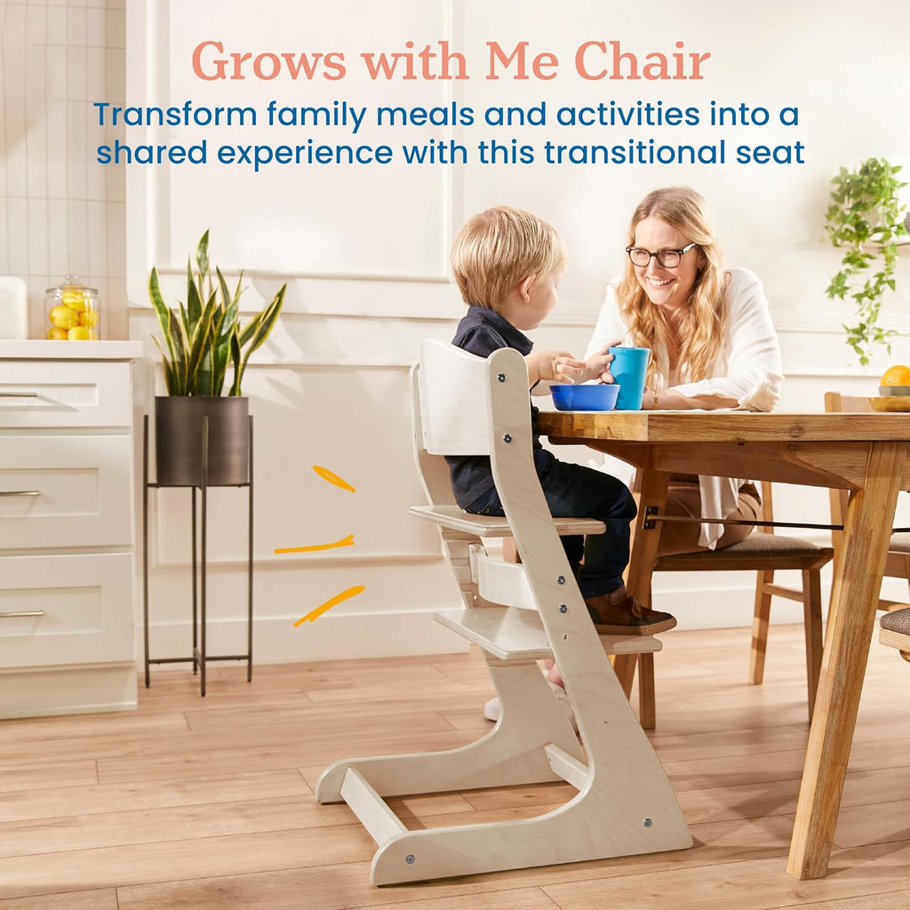 ECR4Kids Grows with Me Chair, Transitional Chair, White Wash