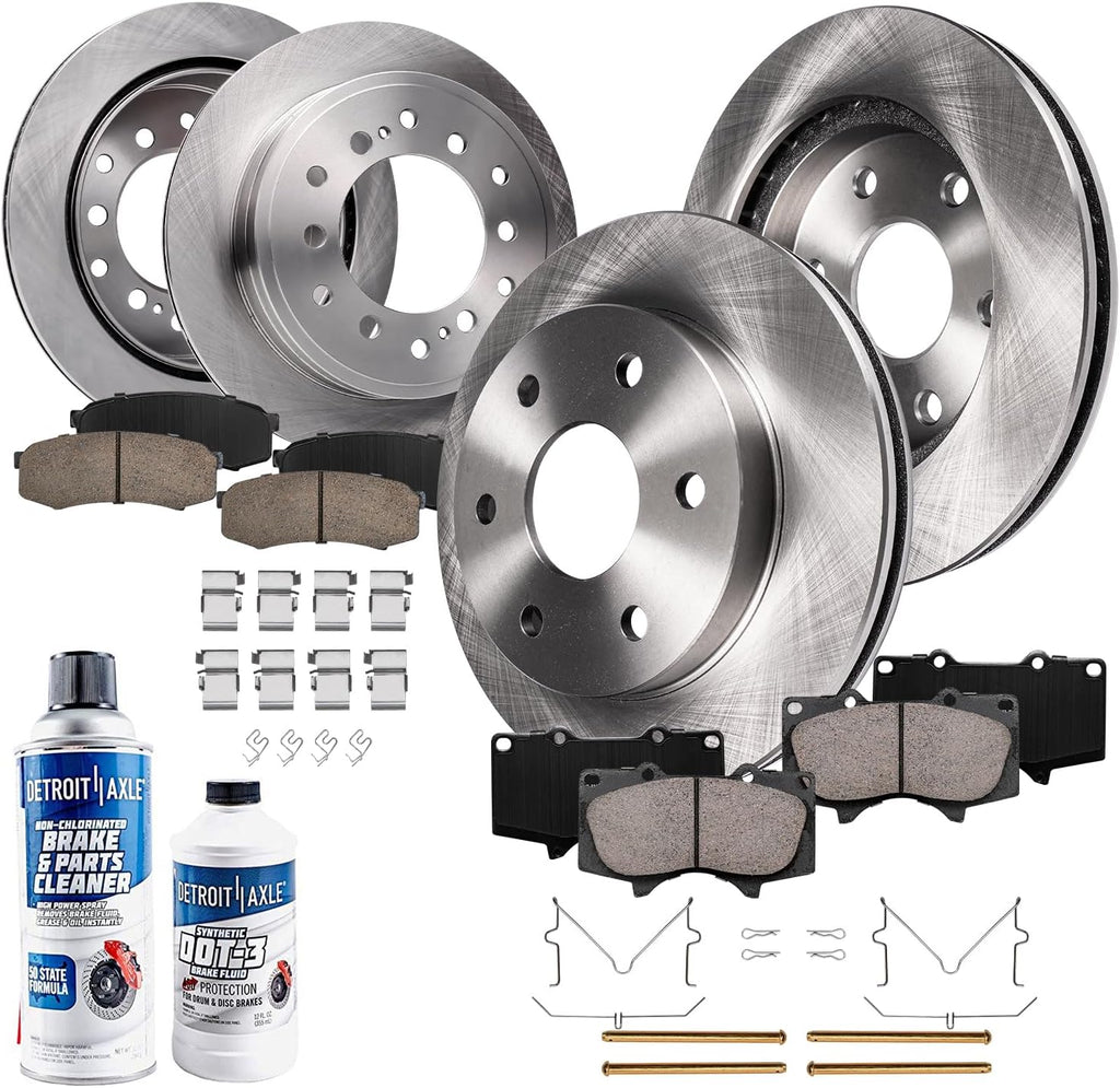 Detroit Axle - Brake Kit for 01-07 Toyota Sequoia Disc Brake Rotors 2001 2002 2003 2004 2005 2006 2007 Ceramic Brakes Pads Front and Rear Replacement