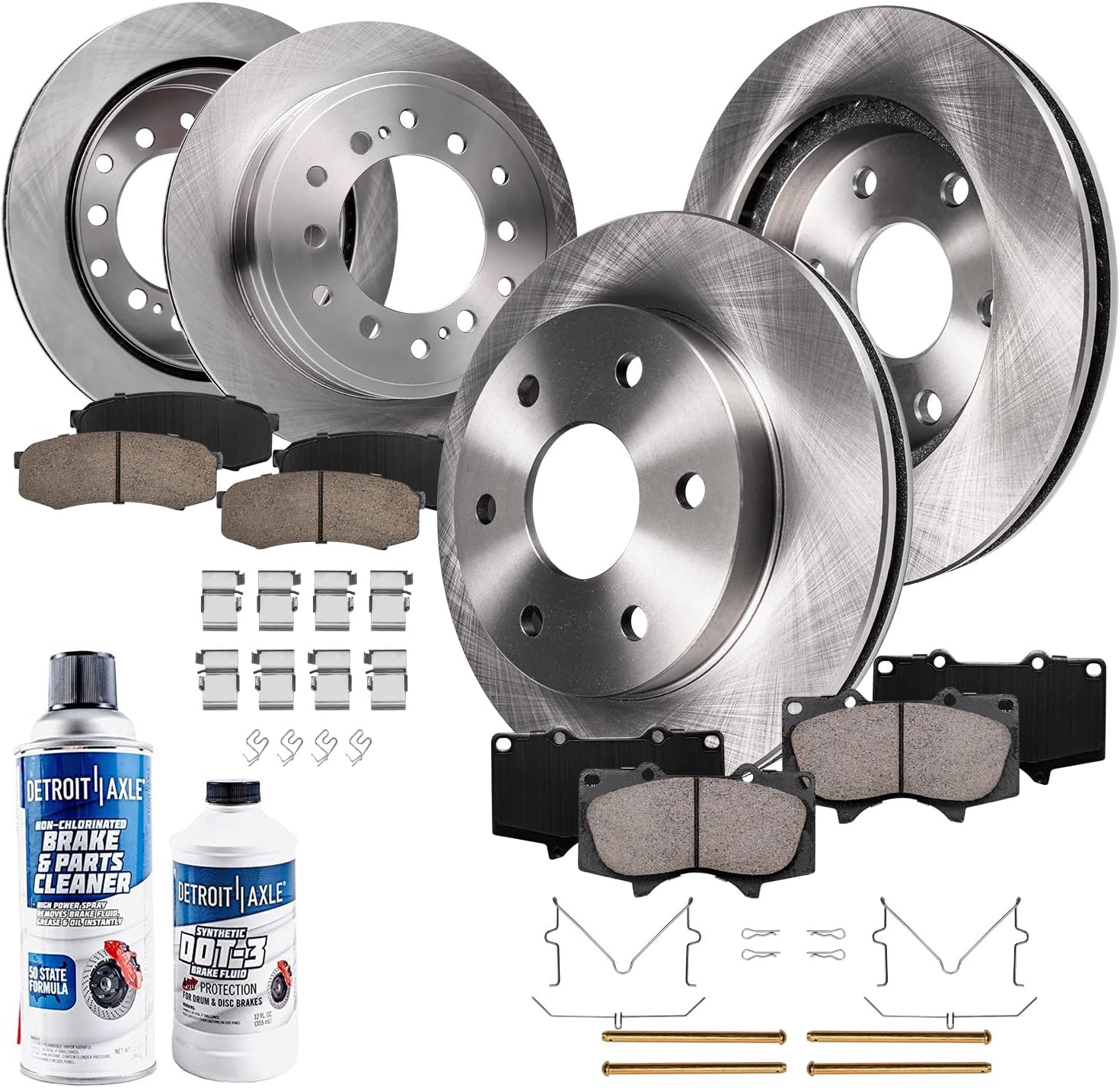 Detroit Axle - Brake Kit for 01-07 Toyota Sequoia Disc Brake Rotors 2001 2002 2003 2004 2005 2006 2007 Ceramic Brakes Pads Front and Rear Replacement