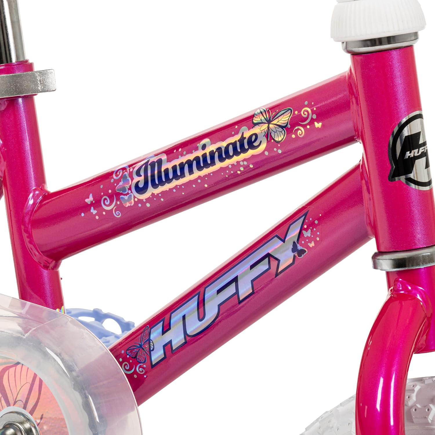 Huffy Illuminate Bike for Girls, 12/16/20 Inch Size Options, Ages 3+ Years Old, Removable Training Wheels (12' and 16' Only), Multiple Color Options, Easy Assembly, Adjustable Seat, Durable
