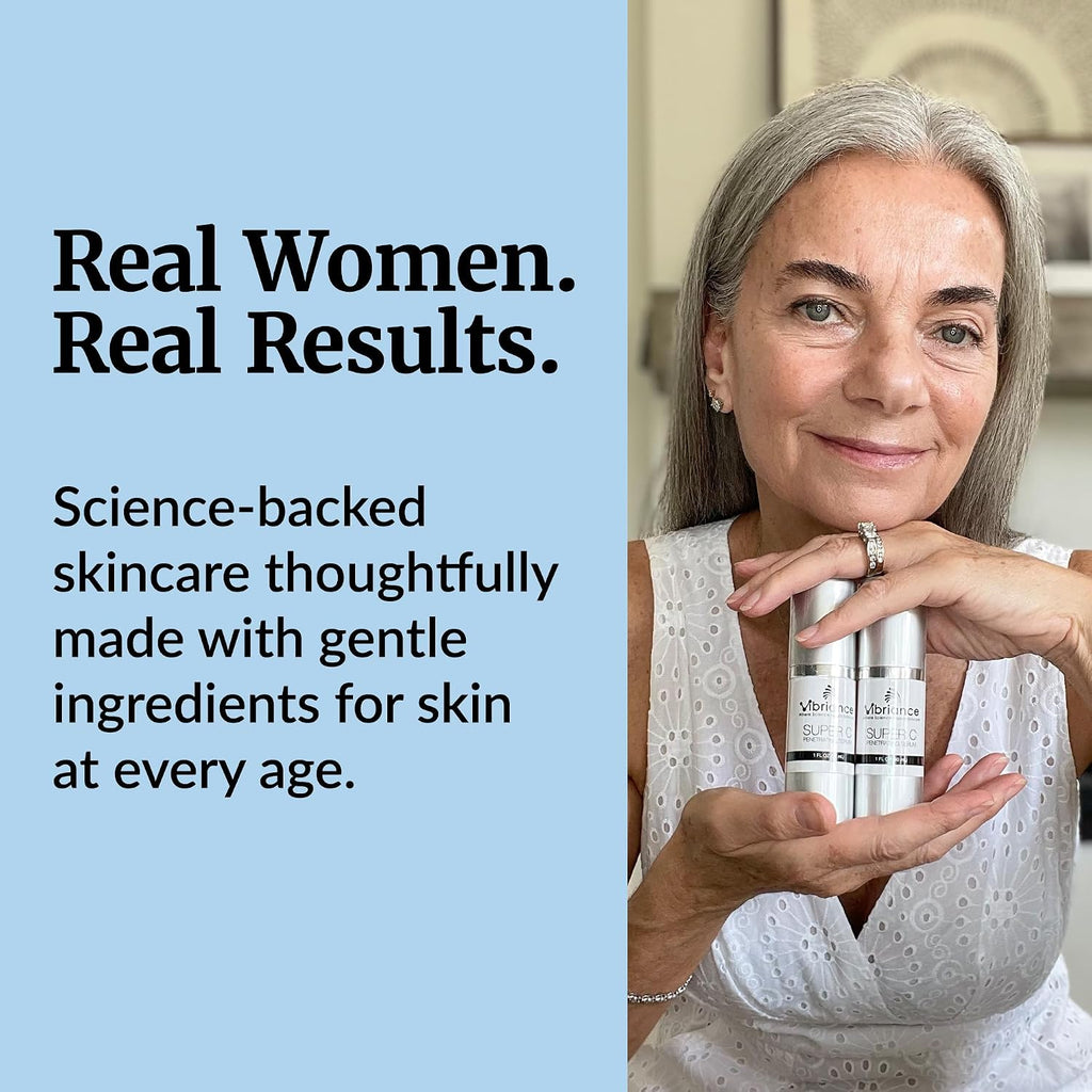Vibriance Super C Serum for Mature Skin - All-in-One Vitamin Formula Hydrates, Firms, Lifts, Smooths, Targets Age Spots, Wrinkles, 1 fl oz - Pack of 3