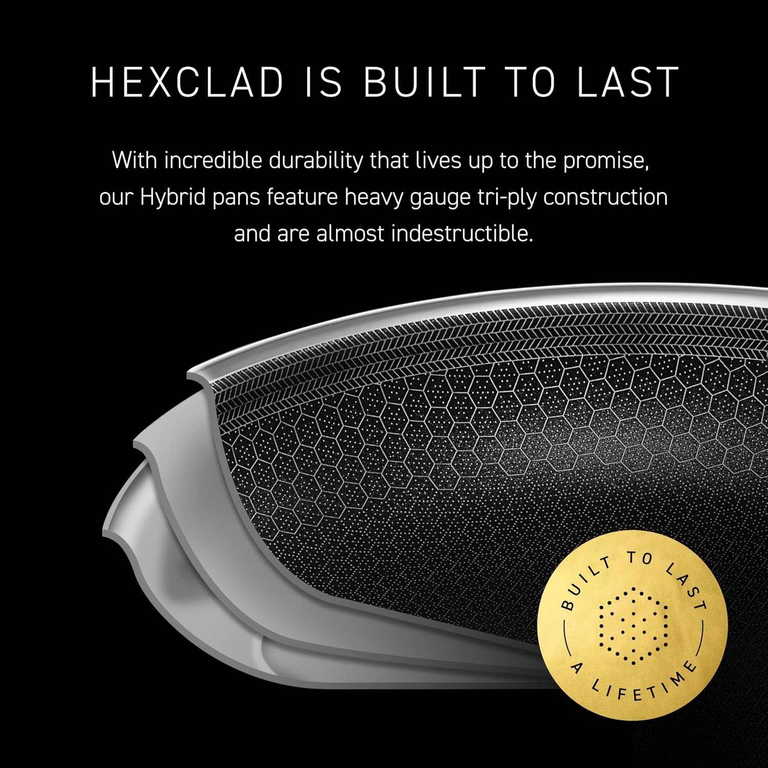 HexClad Hybrid Nonstick BBQ Grill Pan, Dishwasher-Friendly, BBQ and Oven-Safe Up to 900°F