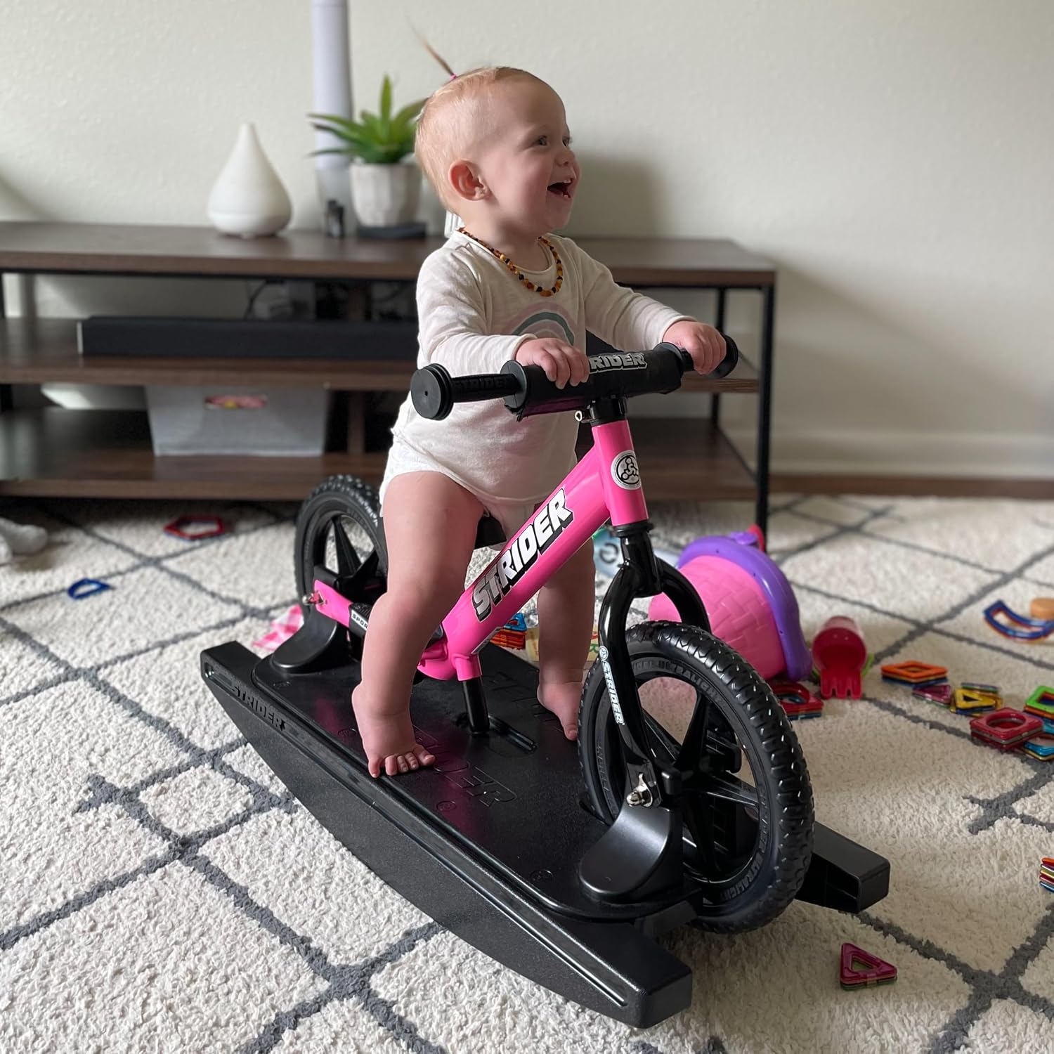 Strider Sport 2-in-1 Rocking Bike - Helps Teach Baby How to Ride a Balance Bicycle - for Kids 6 Months to 4 Years - Easy Assembly & Adjustments