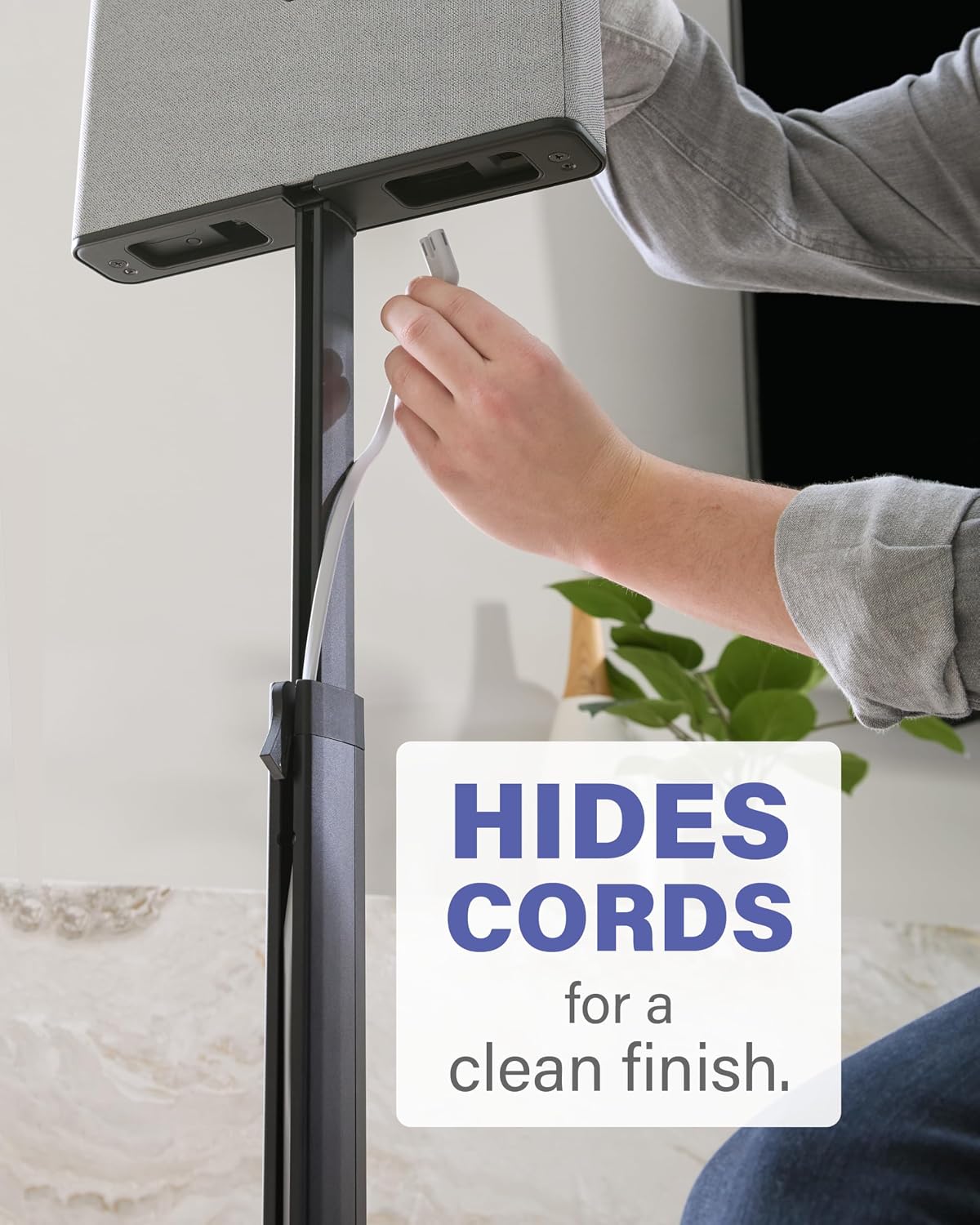 SANUS Height-Adjustable Speaker Stands Compatible with BRAVIA Theater Quad Speakers - 17 inch Height Adjustment - Easy Install with Install Hardware (Pair/Black)