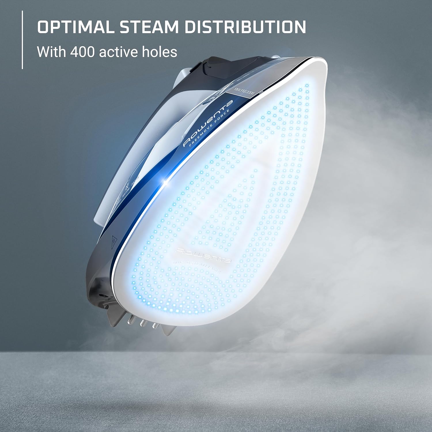 Rowenta Freemove Cordless Iron with Steam, 1600 Watts, Stainless Steel Soleplate, Rapid Heating, Portable Steamer for Clothes, Rechargeable for Wireless Ironing, Handheld Steamer Iron, Blue, DE6730