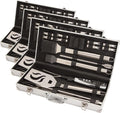 Cuisinart Deluxe Grill Tool Set, 20-Piece Grill Set, BBQ Accessories with Aluminum Case, Stainless Steel Grilling Accessories, Grilling Gifts for Men, for Dad Husband (Pack of 4)