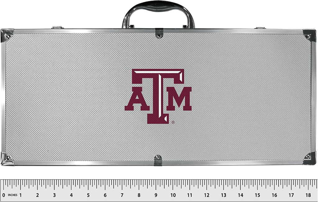 NCAA Siskiyou Sports Fan Shop Texas A&M Aggies Steel Tailgater BBQ Set w/Case 8 piece Gray