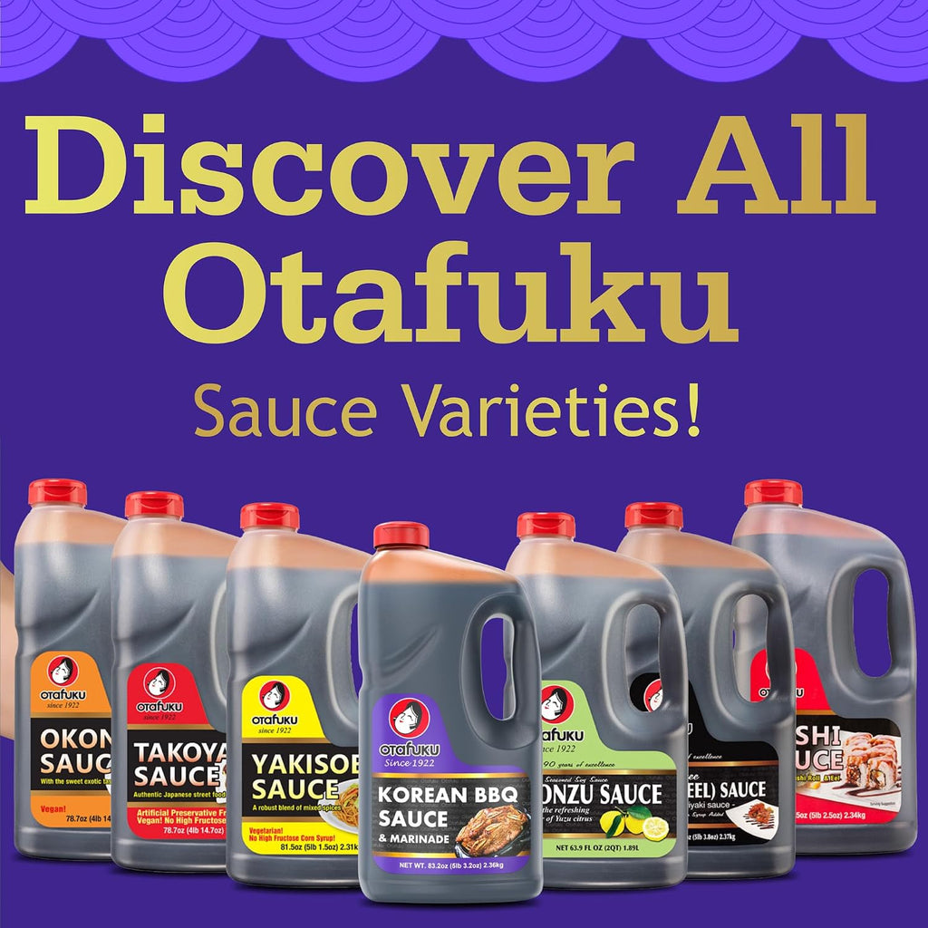 Otafuku Korean BBQ Bulgogi Sauce Marinade, Restaurant Bulk Size - 83.2 Ounces (1/2 Gallon) - Pack of 6