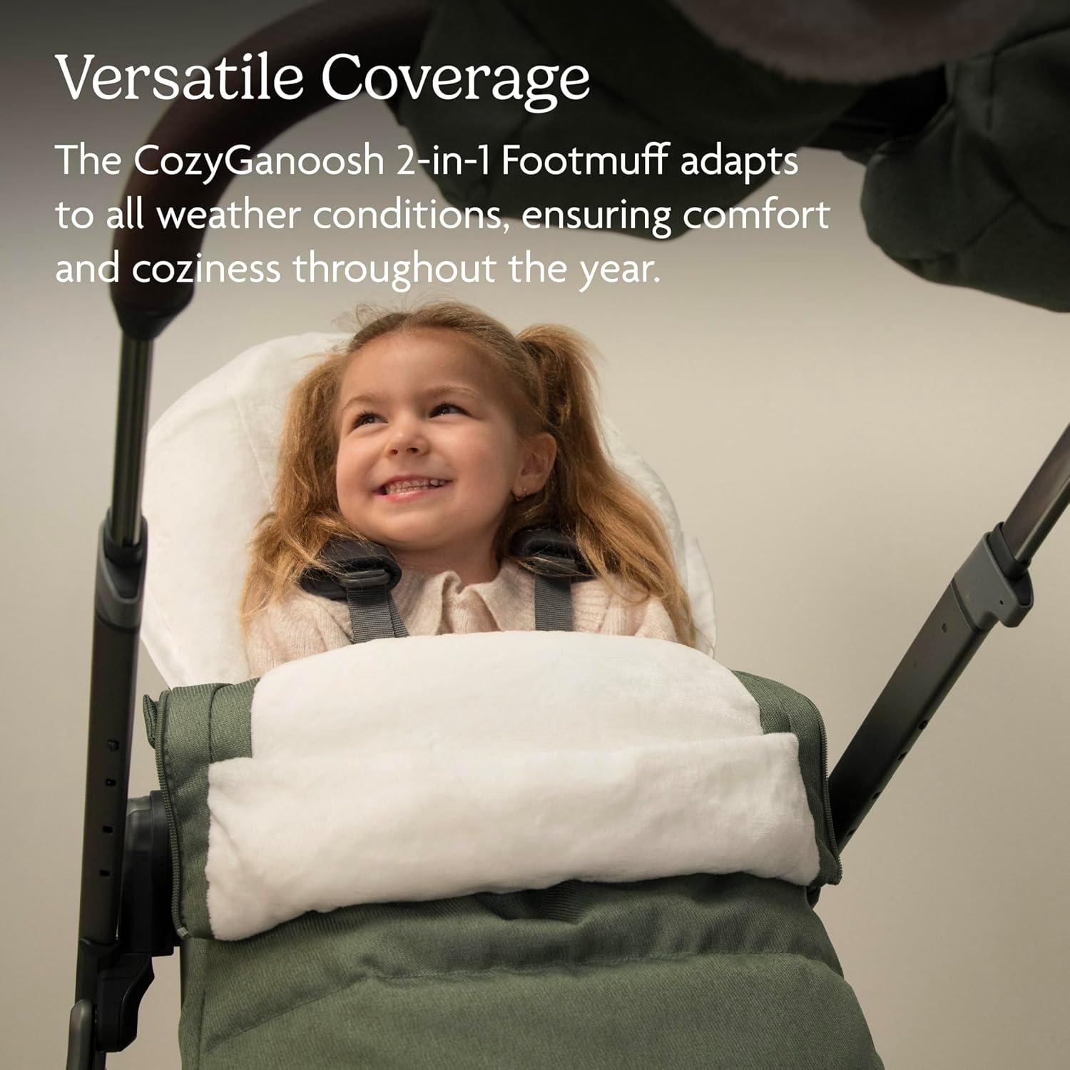 UPPAbaby CozyGanoosh 2-in-1 Seasonal Footmuff - Easily Attaches to UPPAbaby Strollers + RumbleSeat – Versatile, Ultra-Plush Zip-Out Liner for Cold Weather - Owen (Mocha Mélange)