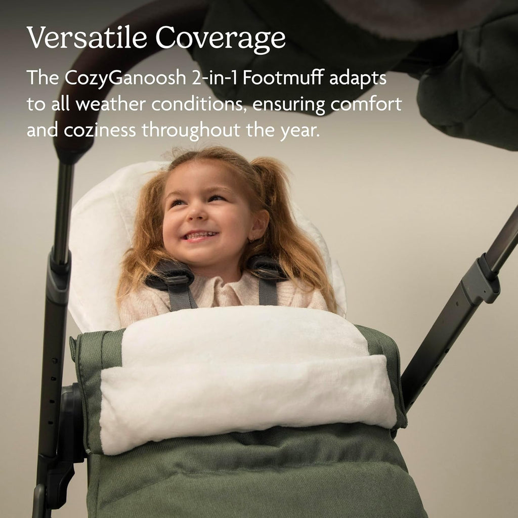 UPPAbaby CozyGanoosh 2-in-1 Seasonal Footmuff - Easily Attaches to UPPAbaby Strollers + RumbleSeat – Versatile, Ultra-Plush Zip-Out Liner for Cold Weather - Julian (Dusty Blue)