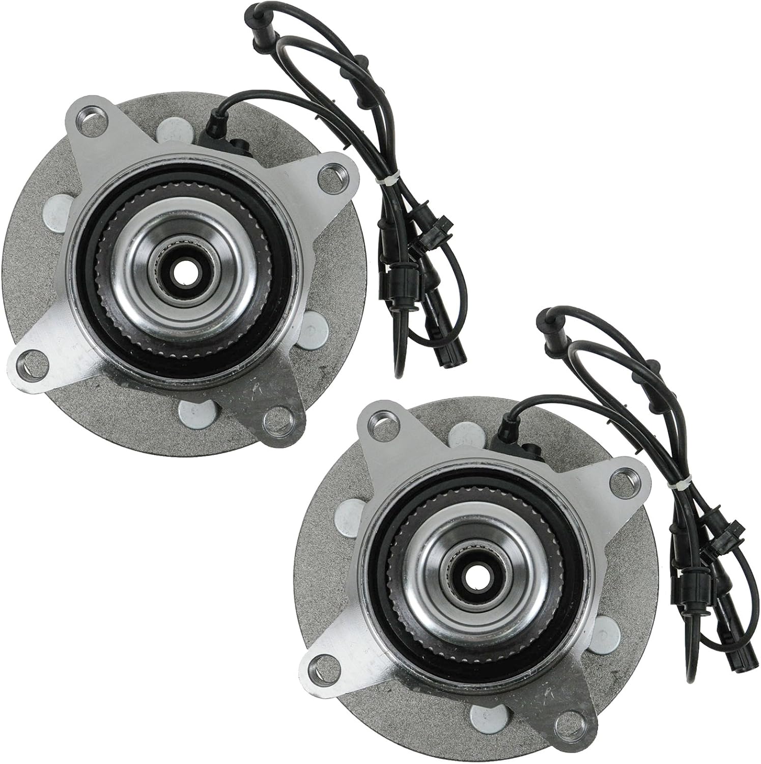 TRQ 2 Piece Front Wheel Bearing & Hub Assembly Set 4WD Compatible with 2000-2006 Ford Expedition Lincoln Navigator