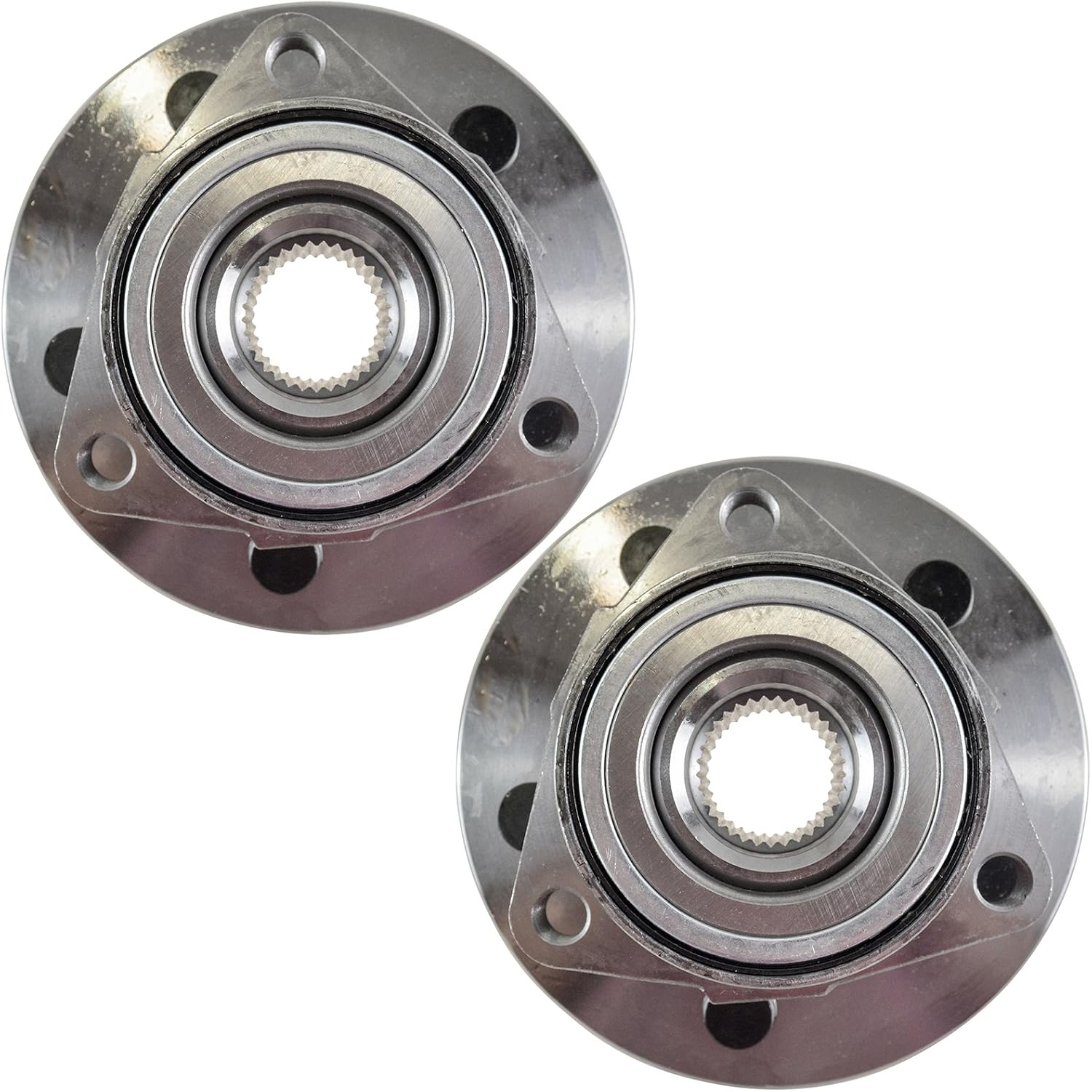 TRQ 2 Piece Front Wheel Bearing & Hub Assembly Set Compatible with 1997-2000 Ford F-150
