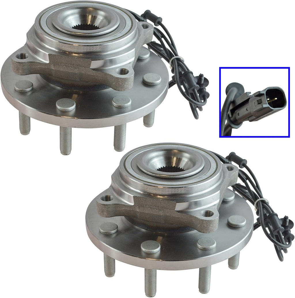 TRQ 2 Piece Front Wheel Bearing & Hub Assembly Set Compatible with 2012-2013 Ram 2500 2012-2014 3500