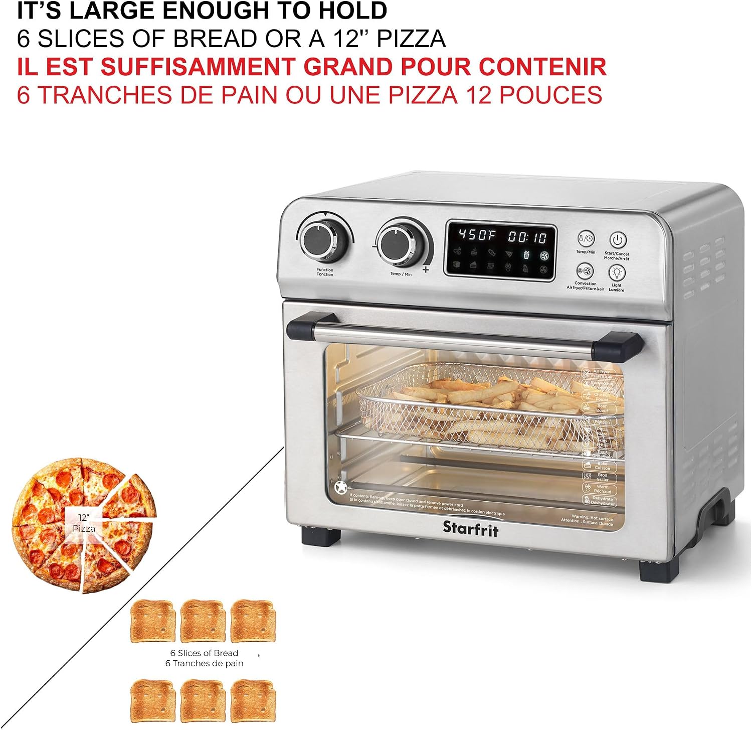 Starfrit 20.885-Quart 1,700-Watt Air Fryer Toaster Oven