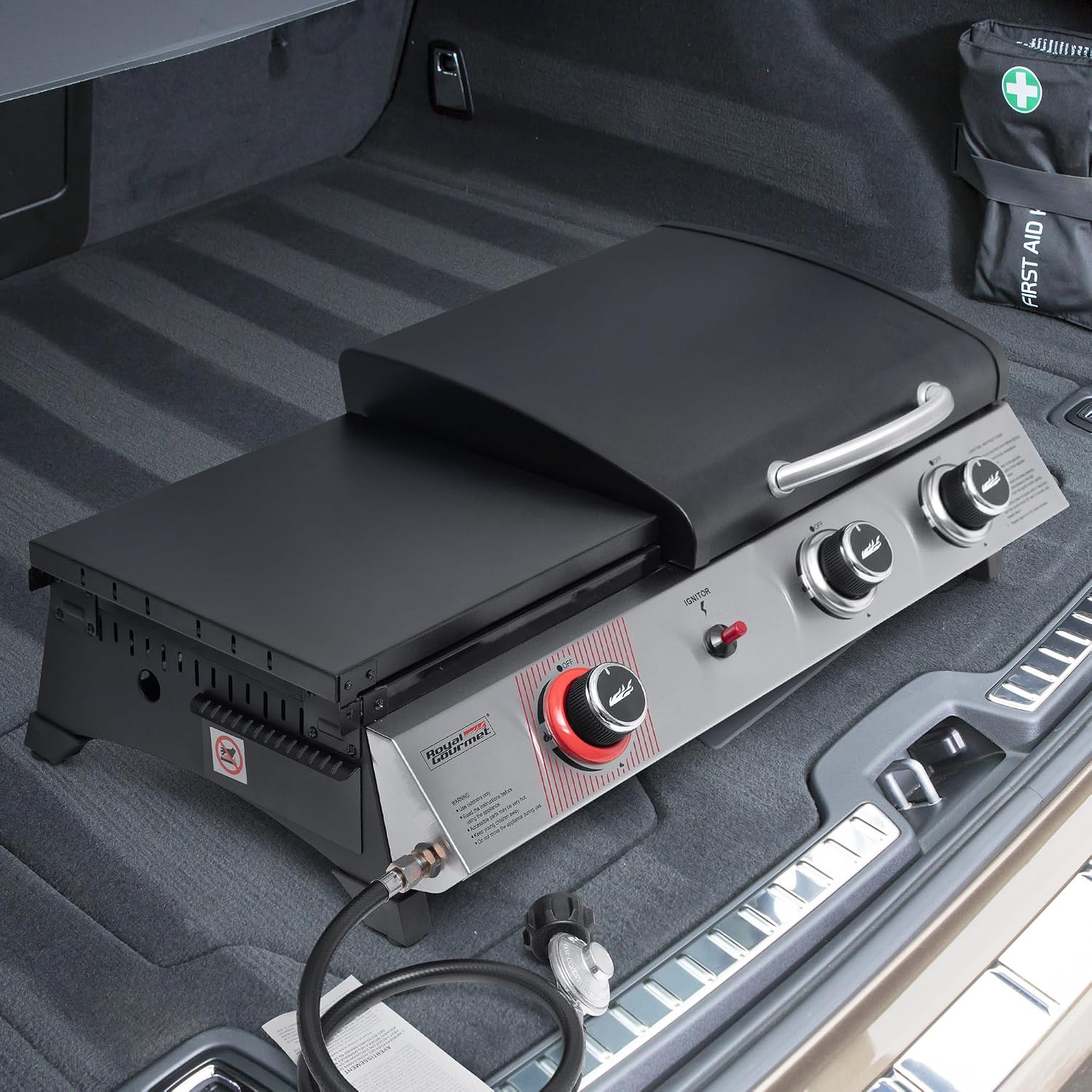 Royal Gourmet PD1305H 3 Burner Propane Gas Grill and Griddle Combo with Lid, 3-in-1 Grill Griddle Combo with 29,000 BTUs Output for Outdoor Cooking, 364 Sq. In. Cooking Area, Silver & Black