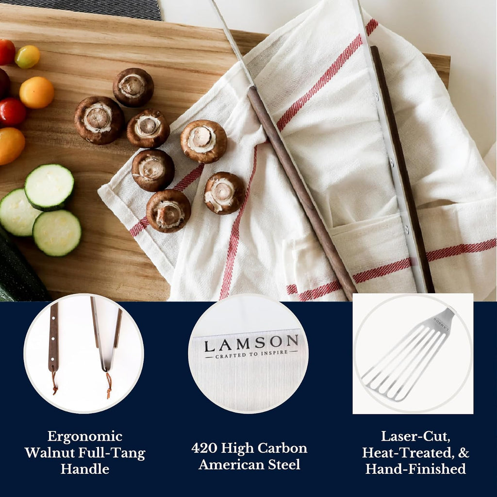Lamson Premier 20' Walnut 4-Piece Deluxe BBQ Set