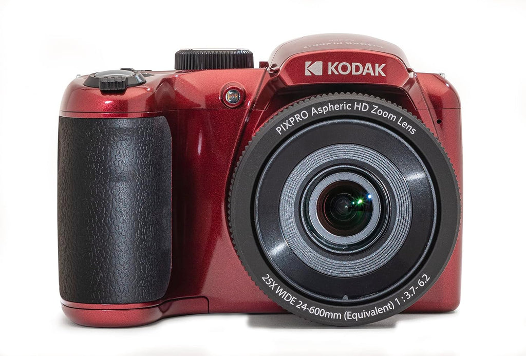 Kodak PIXPRO AZ255-RD 16MP Digital Camera 25X Optical Zoom 24mm Wide Angle Lens Optical Image Stabilization 1080P Full HD Video 3' LCD Vlogging Camera (Red)