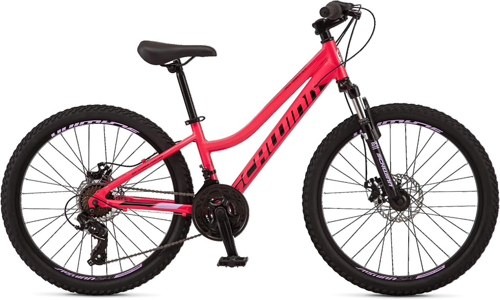 Schwinn High Timber Mountain Bike for Adult Youth Men Women Boys Girls, 24 to 29-Inch Wheels, 7 or 21-Speeds, Front Suspension, Aluminum and Steel Frame Options