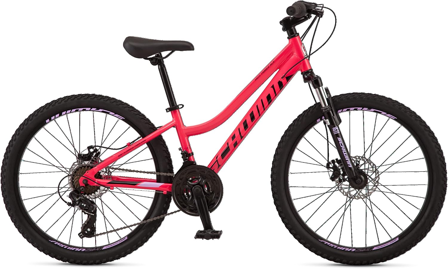 Schwinn High Timber Mountain Bike for Adult Youth Men Women Boys Girls, 24 to 29-Inch Wheels, 7 or 21-Speeds, Front Suspension, Aluminum and Steel Frame Options