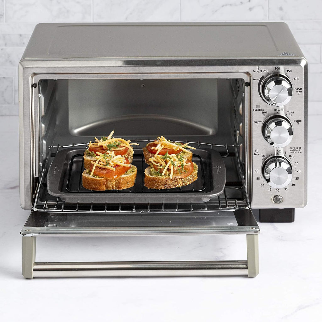 Ecolution Non-Stick Toaster Oven Bakeware Set 4-Piece, Carbon Steel, Easy to Clean and Perfect for Single Servings, Gray (Pack of 6)