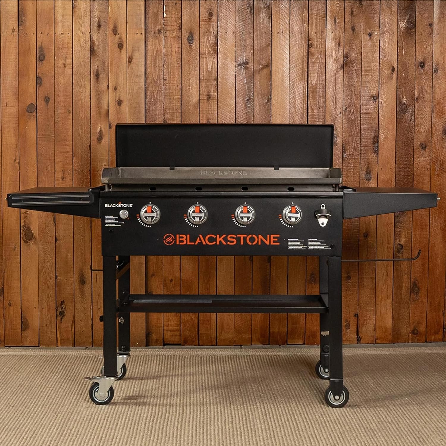 Blackstone Omnivore Outdoor Flat Top Gas Griddle w/Hard Cover, 36' - for Breakfast, BBQ & Grilling w/Steel Cooking Surface, Folding Side Shelves, Rear Grease System & Push-Button Ignition