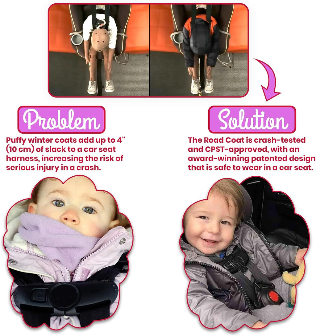 ONE KID The Road Coat Down | Car Seat Safe Winter Jacket | Crash Tested | Unisex | 12 Months-8 Years