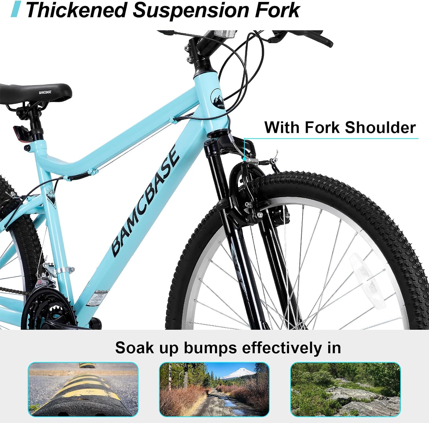 HILAND Adult 26 Inch Mountain Bike, Mens Womens Bicycle, High-Carbon Steel Frame Mountain Bicycle, Sport MTB for Adults, Multi-Color