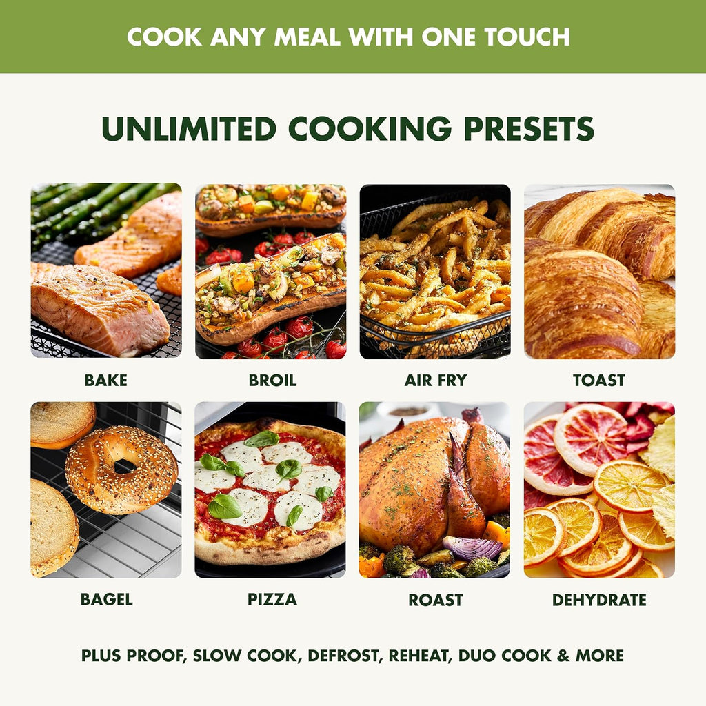 GreenPan Bistro Stainless Steel 9-in-1 Air Fry Oven, Nonstick Baking Pan, Stainless Steel Rack, and Basket, Fast Heating, Multifunction Presets, Cool-Touch Handle, PFAS-Free, Easy Cleanup Crumb Tray