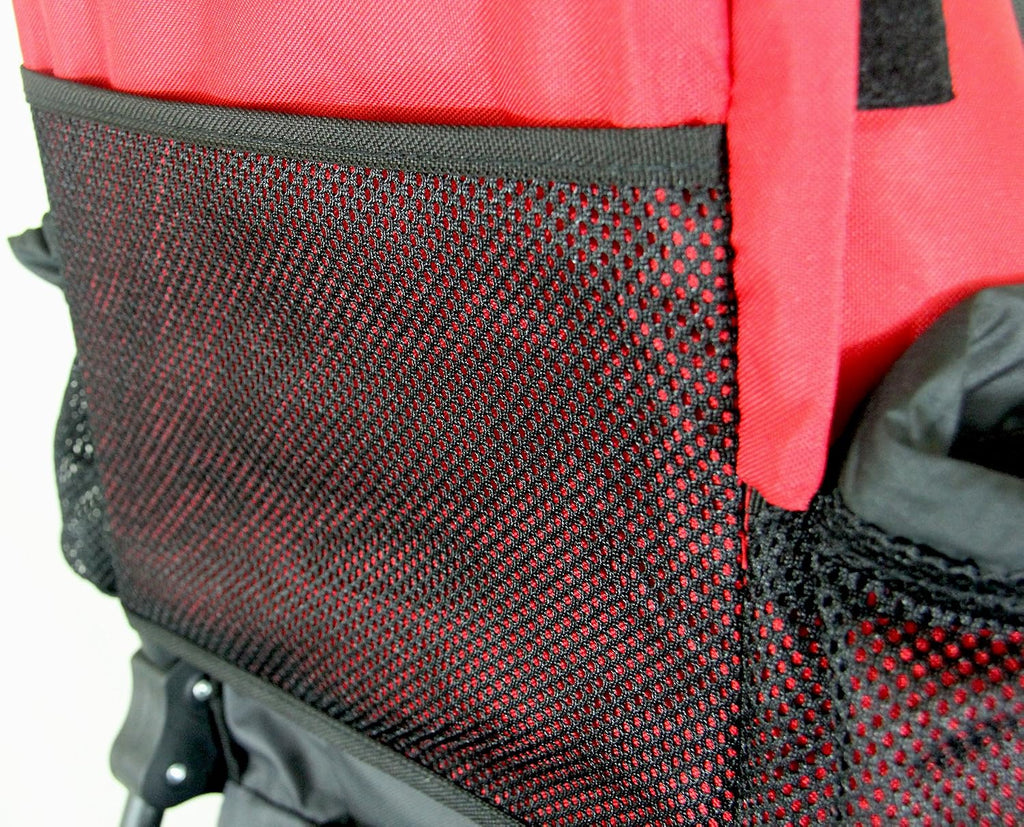 ClevrPlus Cross Country Baby Backpack Carrier, Red, Toddler Hiking Backpack with Comfortable Seat, Adjustable Straps & Belt, Foldable Frame Lightweight Large Capacity Child Carrier for Outdoor