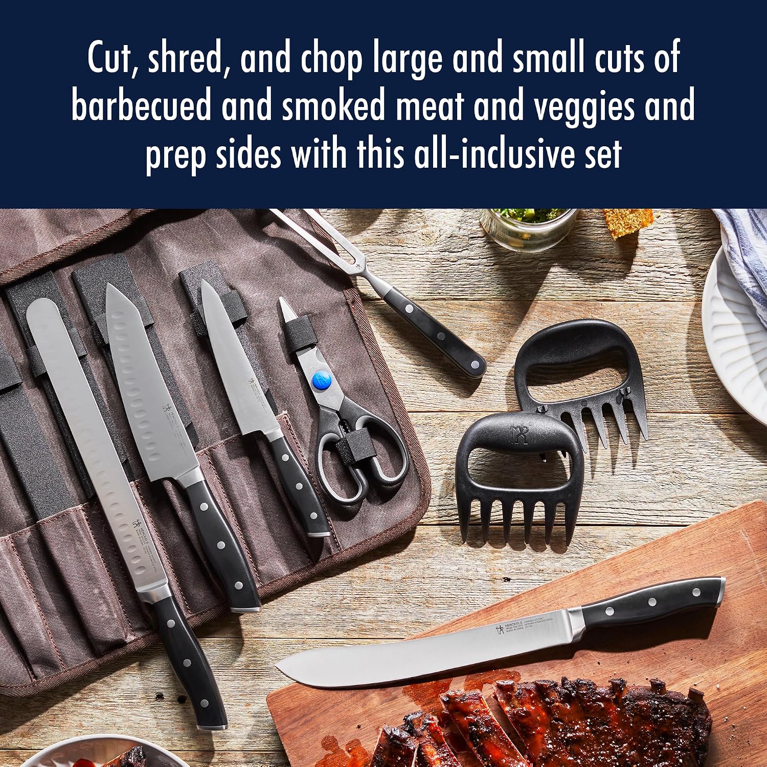 Henckels Forged Accent 9-pc Barbecue Carving Tool Set,Black