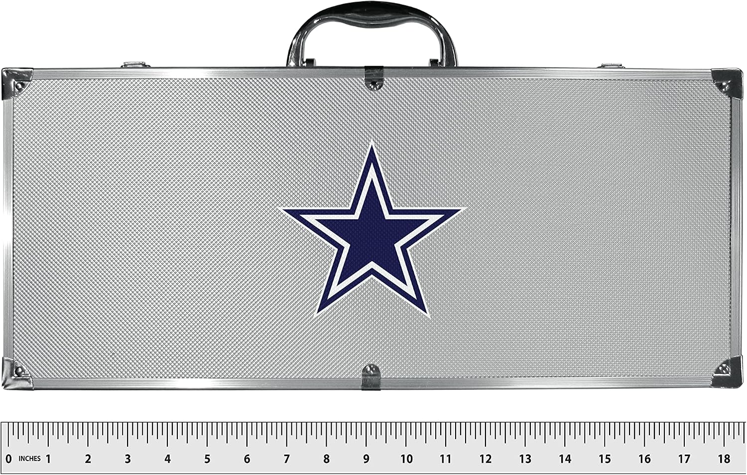 NFL Siskiyou Sports Fan Shop Dallas Cowboys Steel Tailgater BBQ Set w/Case 8 piece Gray