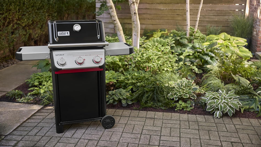 Weber Spirit E-325 Natural Gas Grill for Outdoor Cooking and BBQ, 3 Boost Burners, Black – Porcelain-Enameled Cast-Iron Grates, Sear Zone