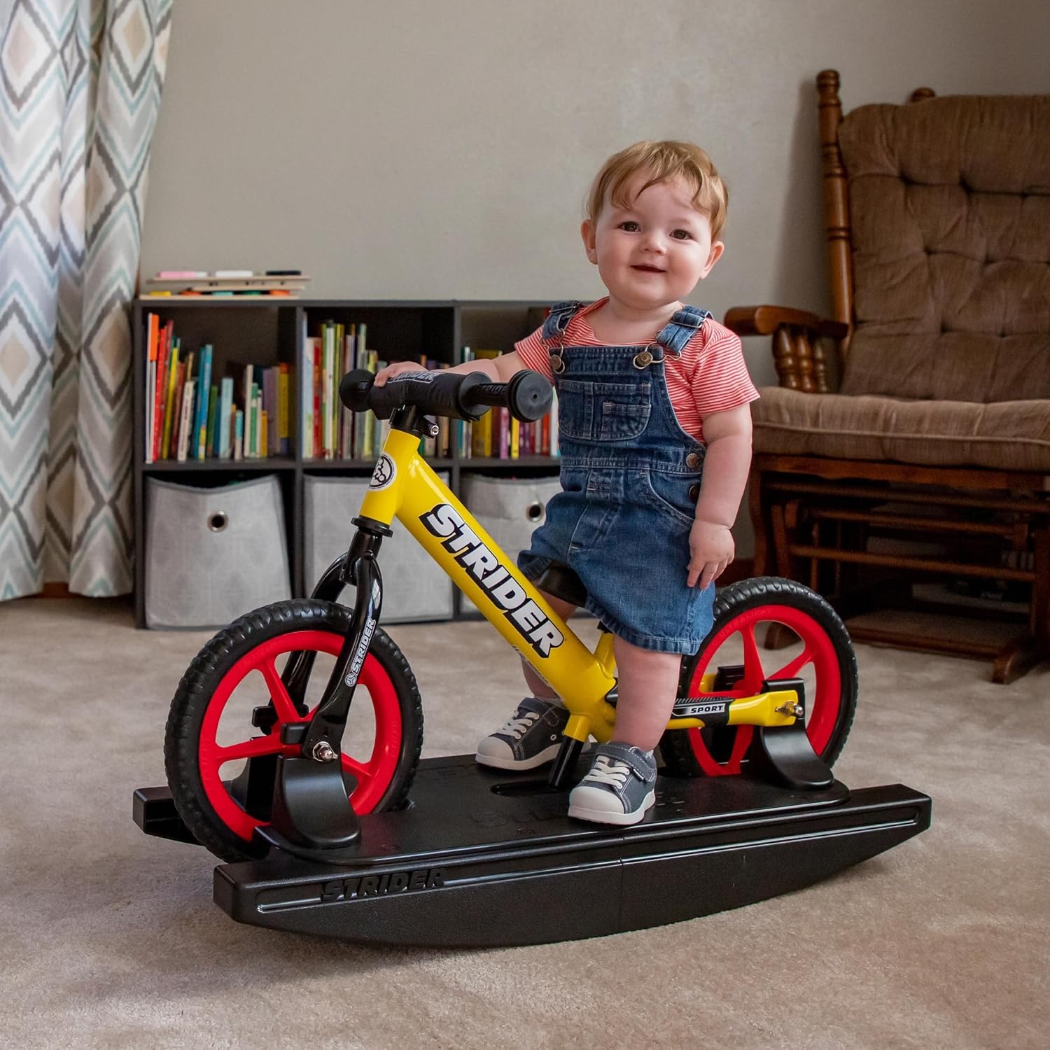 Strider Sport 2-in-1 Rocking Bike - Helps Teach Baby How to Ride a Balance Bicycle - for Kids 6 Months to 4 Years - Easy Assembly & Adjustments