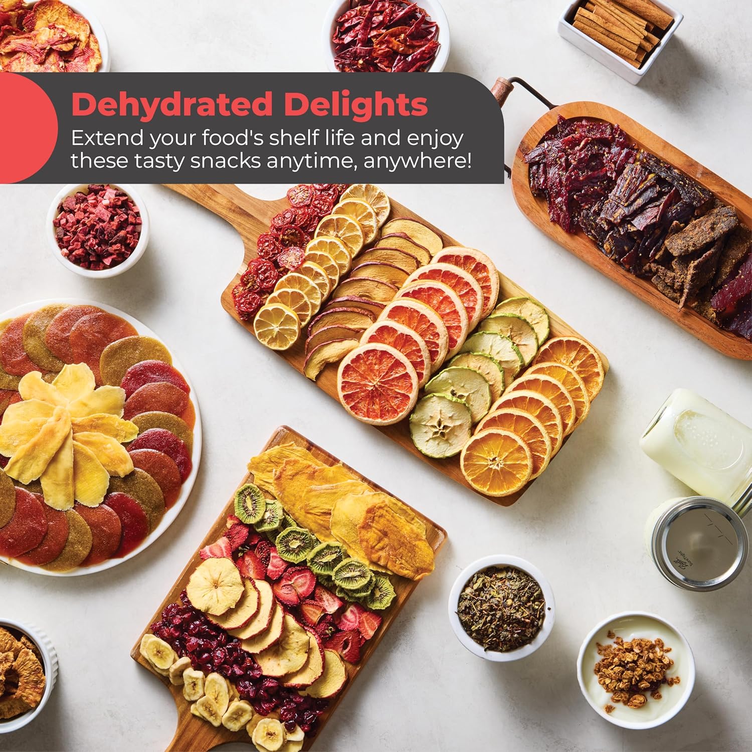 Magic Mill Pro Food Dehydrator Machine | Powerful 600W Rear Fan Even-Drying System | 7 Full-Size Stainless Steel Trays | 95°-176° Temperature Control, 48H Timer, Keep Warm + Auto Shutoff | ETL Listed