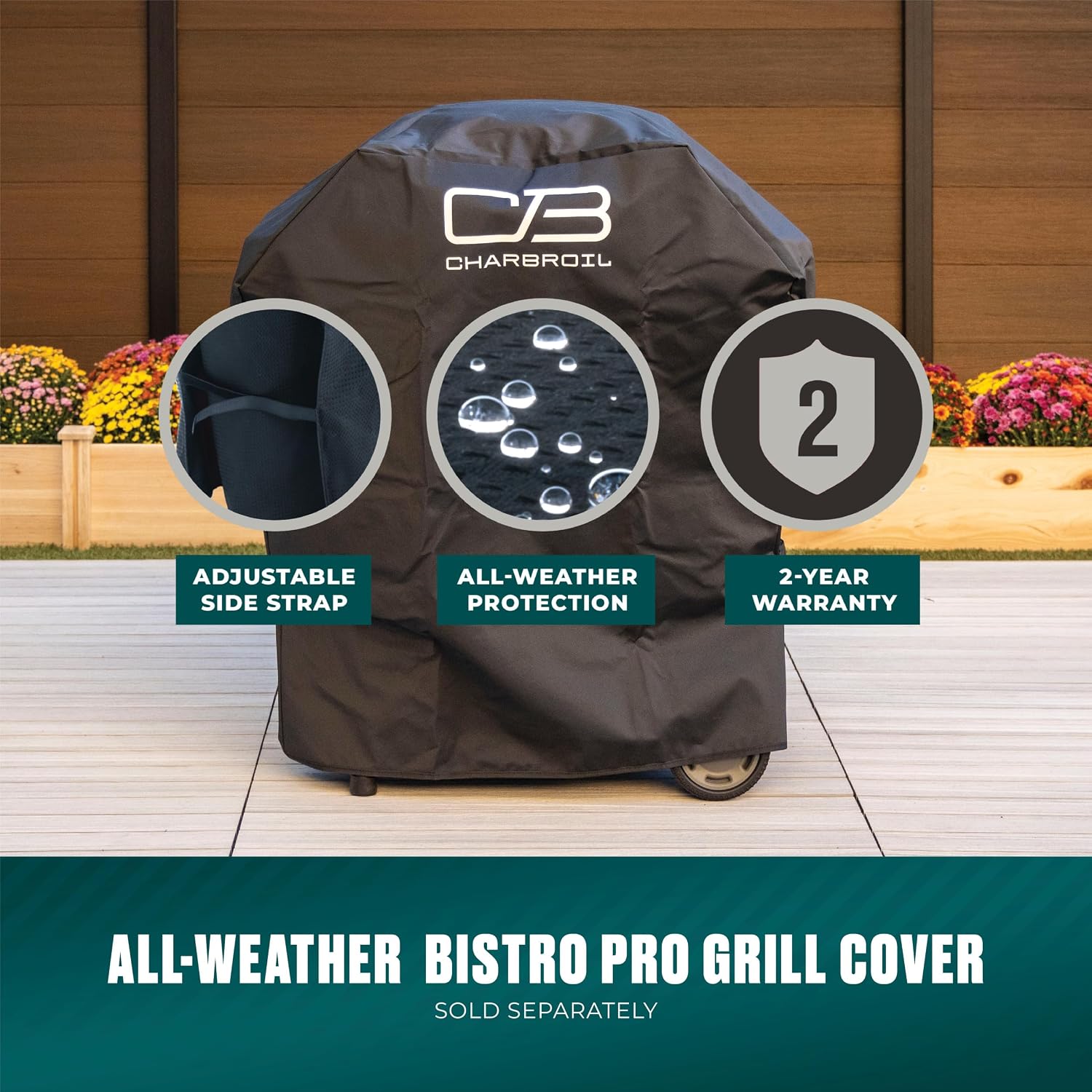 Charbroil 3-in-1 Dual Fuel Outdoor Bistro Pro Electric Grill & Griddle + Charcoal Mode BBQ, Black - 25302145