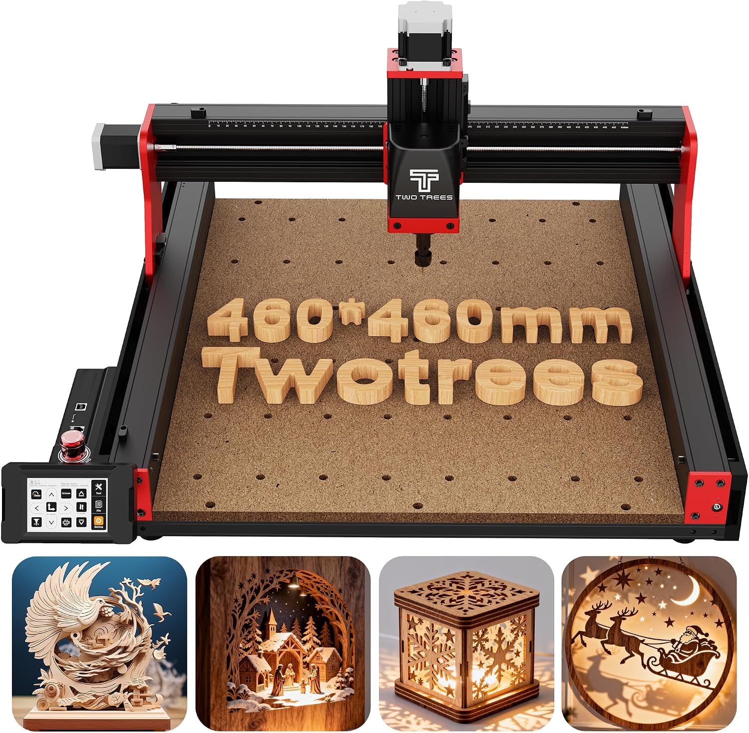 Twotrees TTC450 Pro All-Metal CNC Router Machine with NEMA 57 Stepper Motor 3.5' Touch Screen,Upgraded 3 Axis Engraver Machine, Engraving Milling Machine for Wood Acrylic Aluminum Carving Cutting