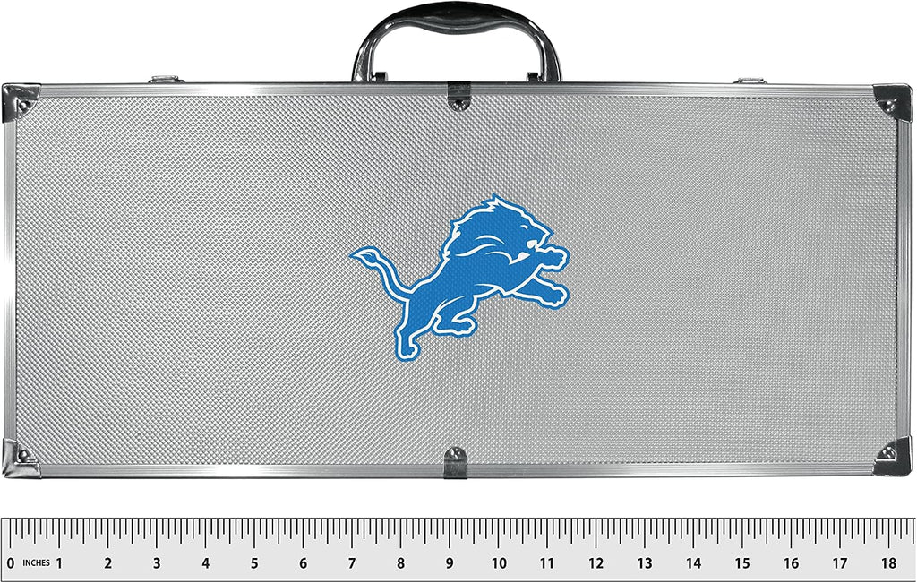 NFL Siskiyou Sports Fan Shop Detroit Lions Steel Tailgater BBQ Set w/Case 8 piece Gray