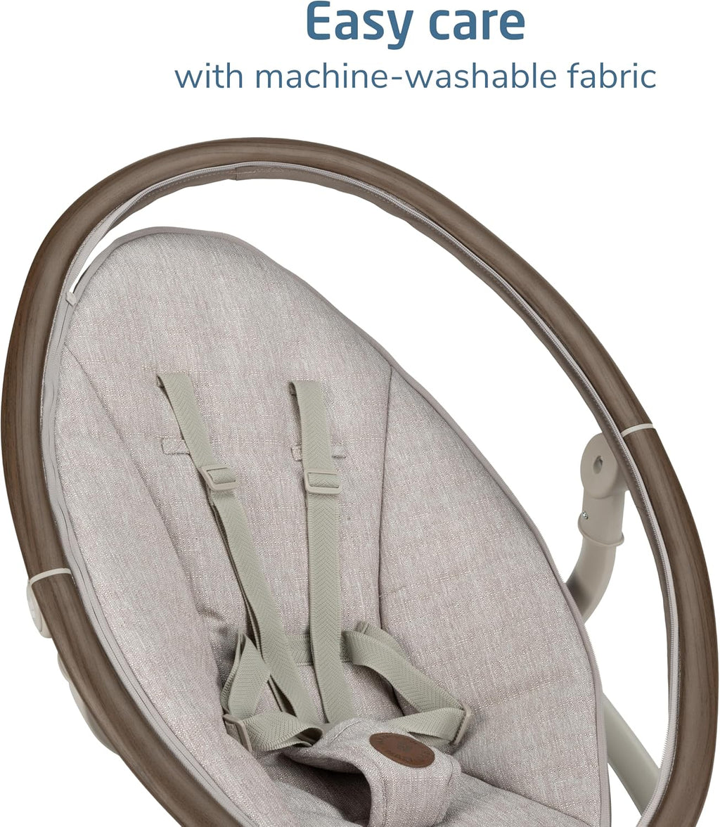Maxi-Cosi Cassia Smart Baby Swing for Infants, Portable Foldable Swing with Music, 360 Rotation, 5 Speeds, 12 Melodies, EcoCare Fabric, Auto Motion Sensor, 2 Reclines, Truffle