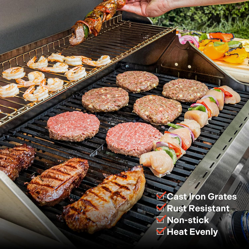 Monument Grills Larger Convertible 4-Burner Natural Gas Grill Stainless Steel Cabinet Style Propane Grills with BBQ Cover(2 Items), Outdoor Use