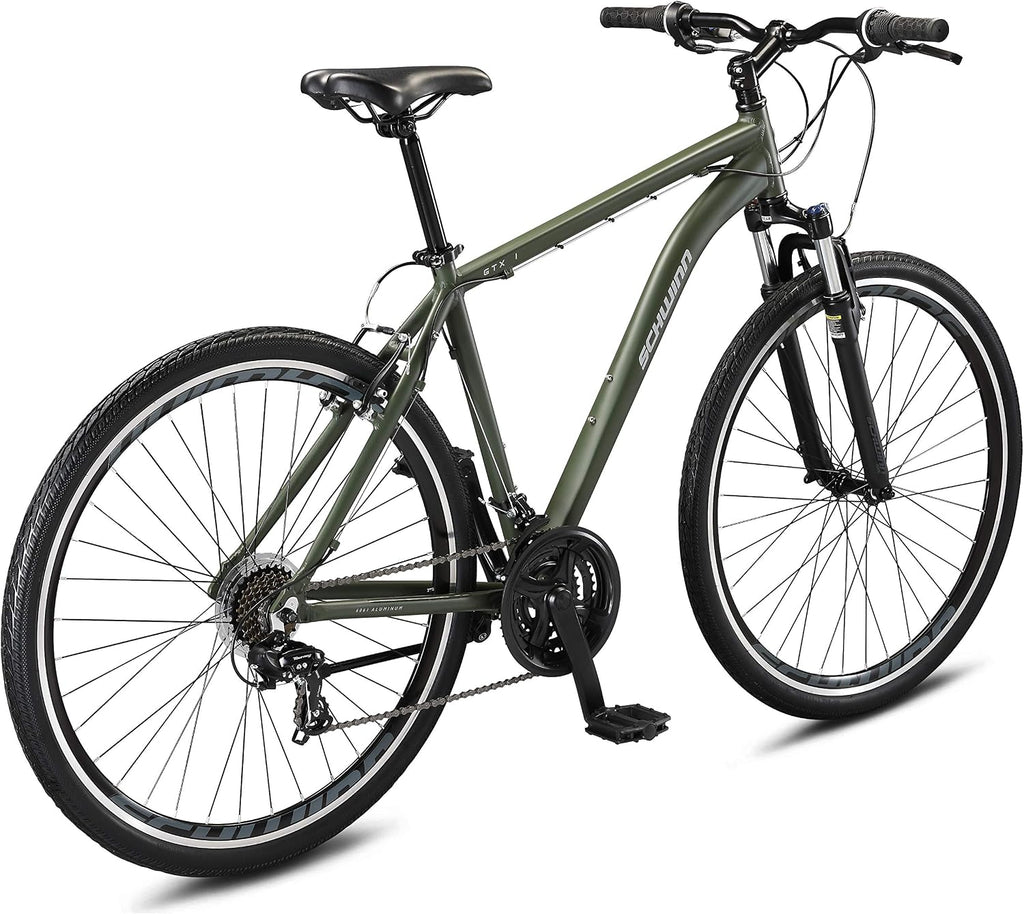 Schwinn GTX Comfort Adult Hybrid Bike, Men and Women, Dual Sport Bicycle, 700c Wheels, Step-Through or Step-Over Lightweight Aluminum Frame