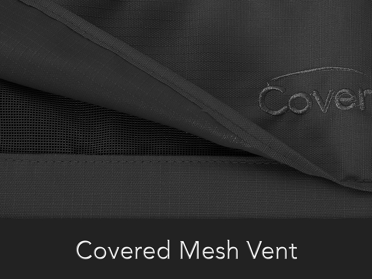 Covermates Prestige Island Grill Cover - Heavy-Duty All-Weather Outdoor BBQ Cover with Mesh Vents, Water-Resistant 900D Polyester Protection for Large Island Grills, 110 Inch, Black